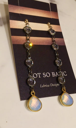 Swarovski Crystal Opal Drop Earrings