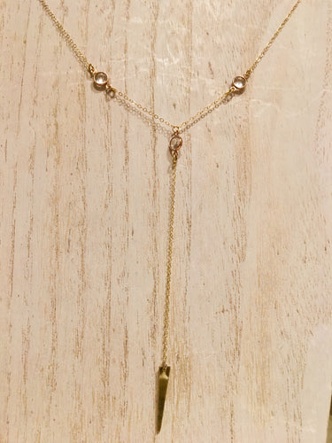 Three Stone Swarovski Crystal Lariat