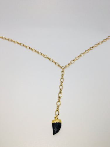 Twisted Gold Horn Lariat