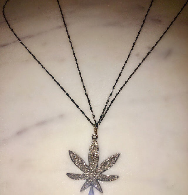Diamond Leaf Necklace