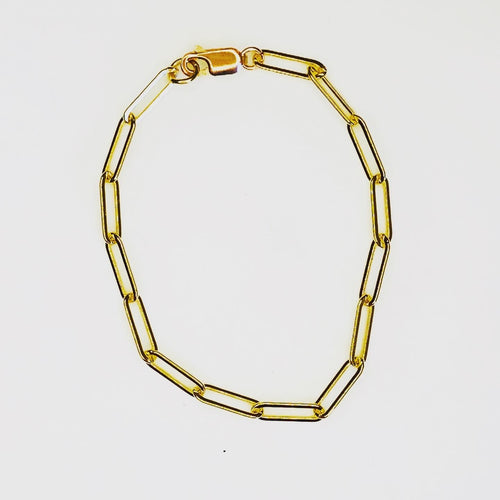 Paper Clip Chain Bracelet Gold